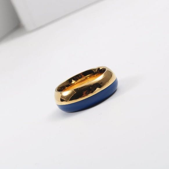 Anello a fascia in oro e blu - Lilim